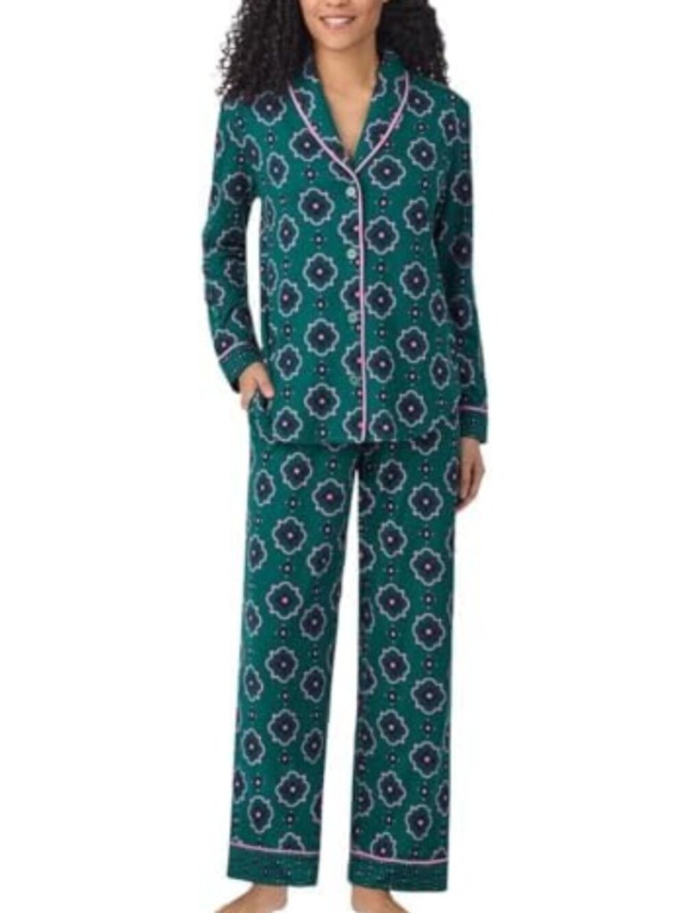 Room Service Green Pink Pajama Set Size XL